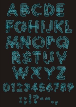 Futuristic Circuit Board Alphabet and Numeric Typeface Free Vector