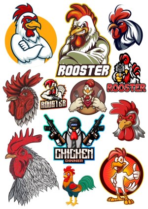Collection of Rooster and Chicken Mascot Vector Illustrations Free Vector