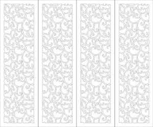 Intricate Curvilinear Floral Pattern Panel Vector Free Vector