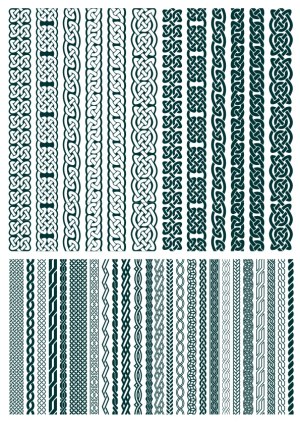 Set of Celtic Knot and Braid Borders and Dividers Free Vector