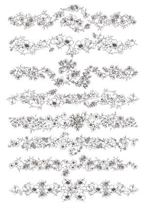 Delicate Floral Border Vector Set Free Vector