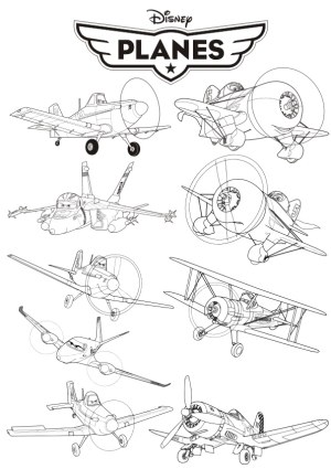 Disney Planes Characters Line Art Vector Set Free Vector