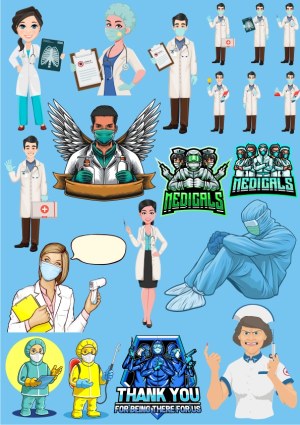 Medical Professionals and Healthcare Workers Vector Collection Free Vector