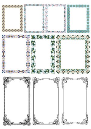 Decorative Vintage and Floral Vector Frame Borders Collection Free Vector