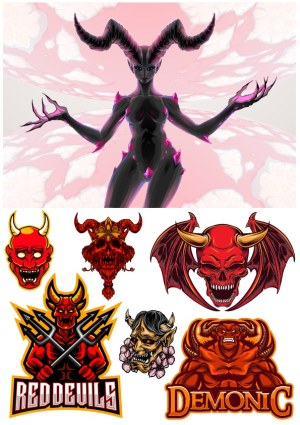 Dark Fantasy Demonic and Devil Vector Illustrations Free Vector
