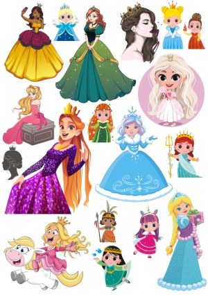 Collection of Diverse Princess and Fairy Tale Characters Vector Set Free Vector