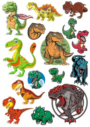 Collection of Cartoon Dinosaur Illustrations Free Vector