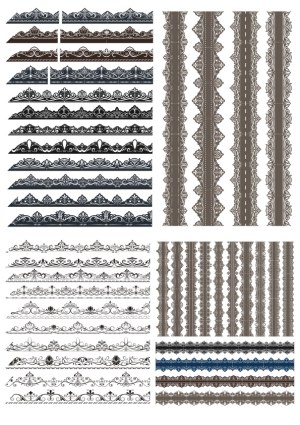 Collection of Ornamental Vintage Borders and Decorative Dividers Free Vector