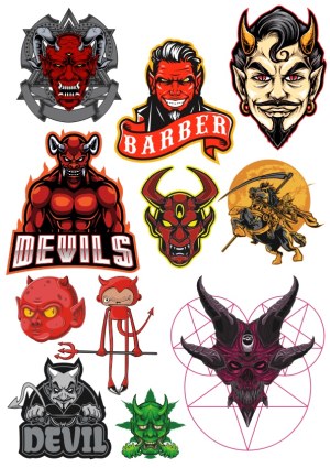 Collection of Devil and Demon Vector Illustrations Free Vector