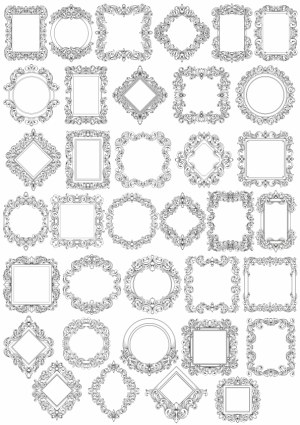 Set of Vintage Ornate Decorative Frames and Borders Free Vector