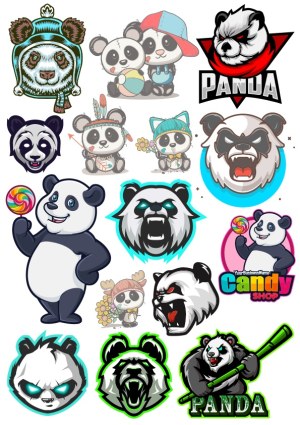 Collection of Cute and Fierce Panda Vector Illustrations Free Vector