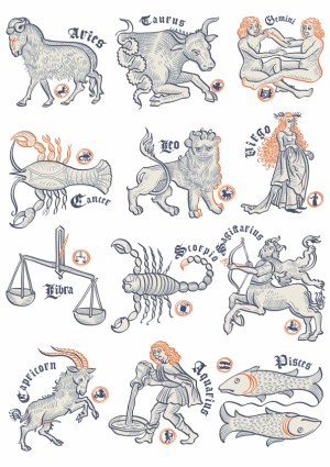 Hand-Drawn Zodiac Signs Collection Free Vector