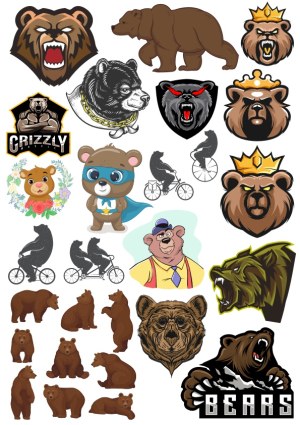 Collection of Diverse Bear Vector Illustrations and Mascots Free Vector