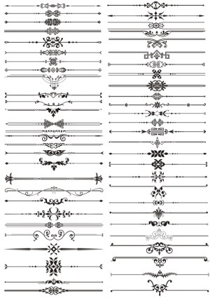 Ornamental Vintage Flourish Divider Lines Collection Free Vector