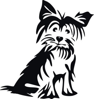 Black and White Yorkshire Terrier Dog Vector Free Vector