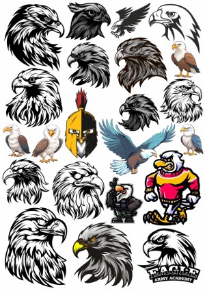 Eagle and Hawk Vector Collection with Cartoon and Realistic Styles Free Vector