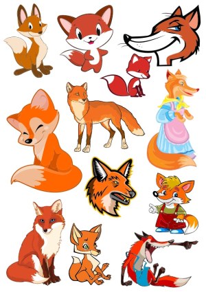 Collection of Cartoon and Realistic Fox Vector Illustrations Free Vector