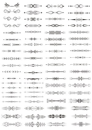 Elegant Ornamental Divider Lines Collection Free Vector