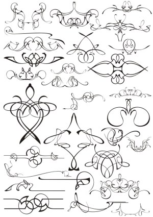 Decorative Calligraphic Flourishes and Swirls Vector Set Free Vector