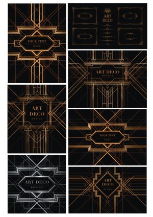 Art Deco Geometric Design Frames and Borders Free Vector
