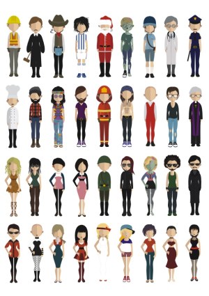 Diverse Flat Style Character Avatars Set Free Vector