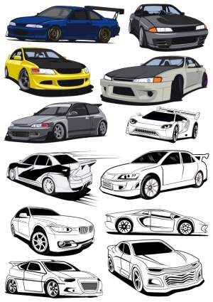 Collection of Detailed Sports and Racing Car Vectors Free Vector