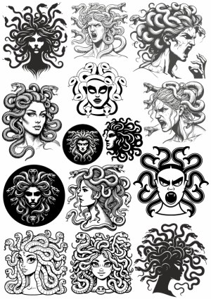 Medusa Vector Illustrations Collection Free Vector