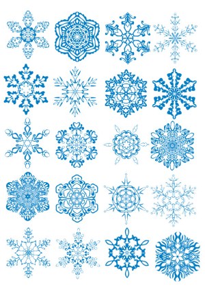 Blue Decorative Snowflake Vector Set Free Vector