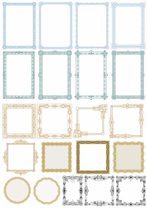 Ornate Vintage Decorative Frames Collection Free Vector