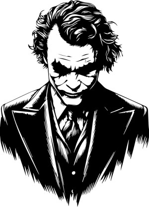 Black and White Vector Illustration of a Man in Suit with Downward Gaze Free Vector