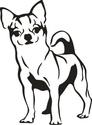 Black and White Vector Illustration of a Chihuahua Dog Free Vector