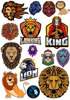 Collection of Lion Vector Illustrations and Logos Free Vector