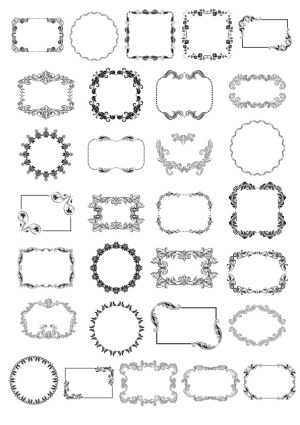 Collection of 28 Vintage Decorative Frames and Borders Free Vector