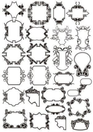 Collection of Decorative Ornate Vintage Frames and Borders Free Vector