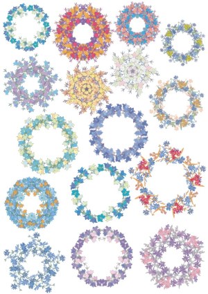 Collection of Colorful Floral Wreaths Vector Set Free Vector