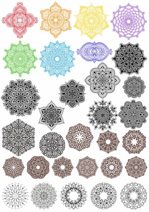 Decorative Mandala and Ornamental Circular Patterns Set Free Vector