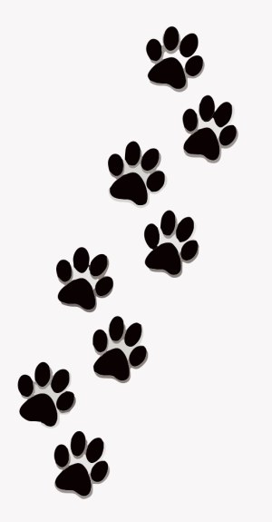 Black Dog Paw Prints Vector Illustration Free Vector
