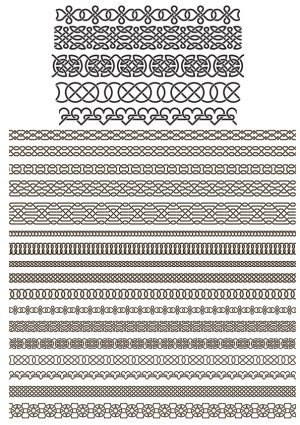 Black Celtic Knot Border and Divider Patterns Free Vector