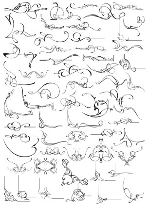 Ornate Calligraphic Flourishes and Decorative Borders Vector Set Free Vector