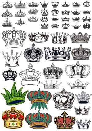 Collection of Various Crown Designs and Illustrations Free Vector