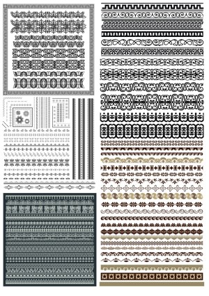 Collection of Ornamental Border and Pattern Vectors Free Vector