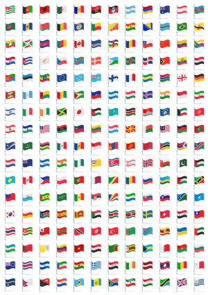 Collection of Multiple Country Flags Vector Icons Free Vector