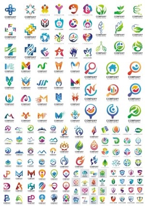 Collection of Colorful Abstract Business Logo Vector Designs Free Vector