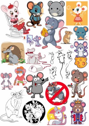 Collection of Cute and Cartoon Mouse Characters in Various Styles Free Vector