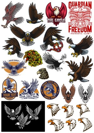 Collection of Eagle Vector Illustrations and Logos Free Vector