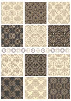 Elegant Vintage Decorative Patterns Collection Free Vector