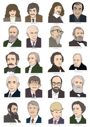 Portraits of Famous Historical and Cultural Figures Vector Set Free Vector