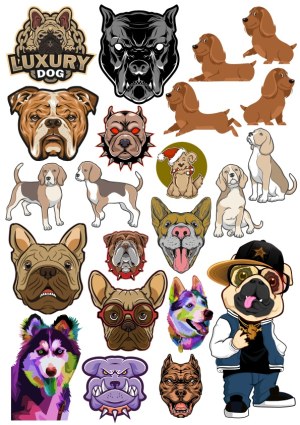 Collection of Diverse Dog Vector Illustrations and Cartoon Mascots Free Vector