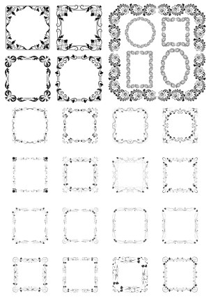 Vintage floral and ornamental decorative vector frames collection Free Vector
