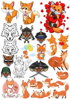 Foxes Cartoon and Sketch Vector Collection Free Vector